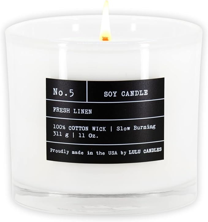 | Fresh Linen | Luxury Scented Soy Jar Candle | Hand Poured in The USA | Highly Scented & Long Lasting | 11 Oz., product