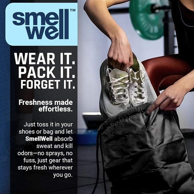 Freshener Bag XL – Black | Shoe Bags for Travel, Golf Shoe Bag & Cleat Bag with Activated Bamboo Charcoal | Odor Eliminating