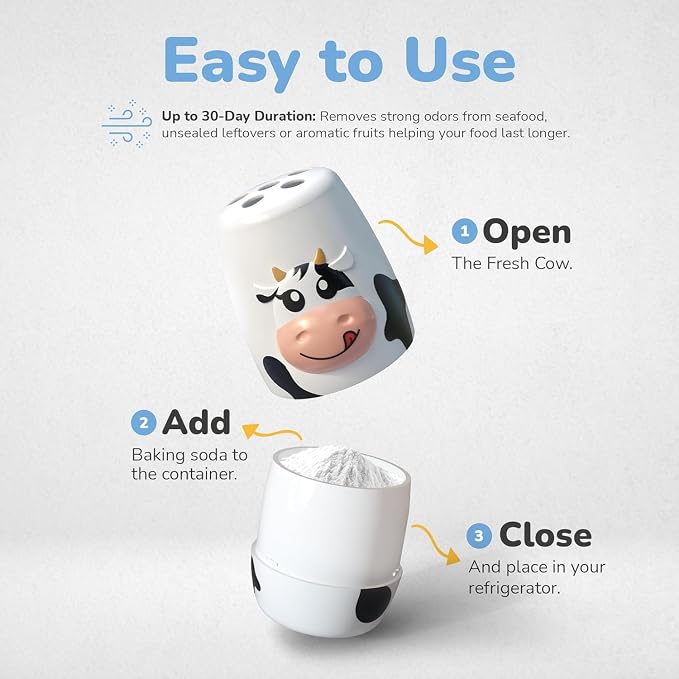Fridge Deodorizer Odor Eliminator for Fridge, Cow Cute Kitchen Accessories, alternate product view 2
