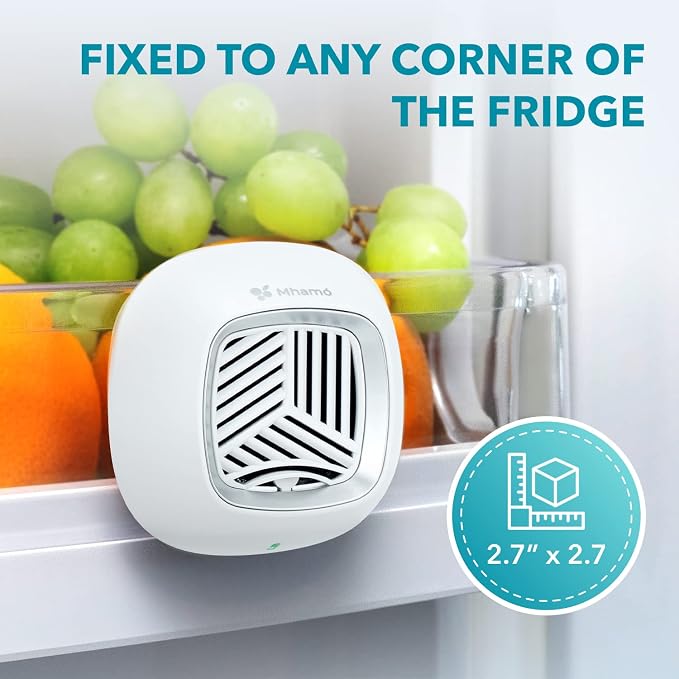 Fridge Deodorizer - Rechargeable Mini USB Refrigerator Deodorizer | Electric Fridge Odor Eliminator Absorber with Charcoal