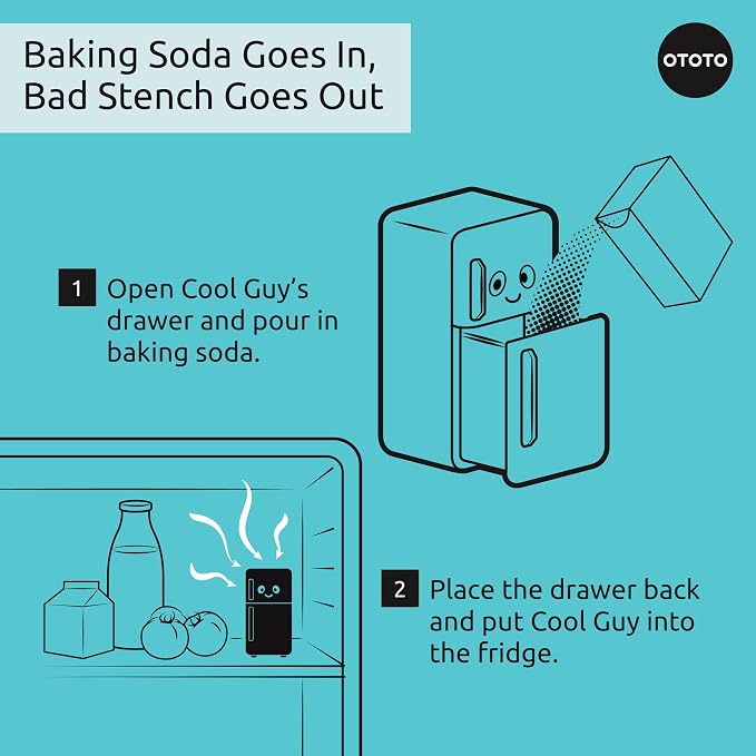 Fridge Deodorizer - Refrigerator Deodorizer, Baking Soda Odor Absorber, Cute Kitchen Accessories, Baking Soda Container