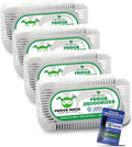 Fridge Ninja Fridge Deodorizer (4 Pack) - More Effective Than Baking Soda - Natural and Unscented Activated Charcoal