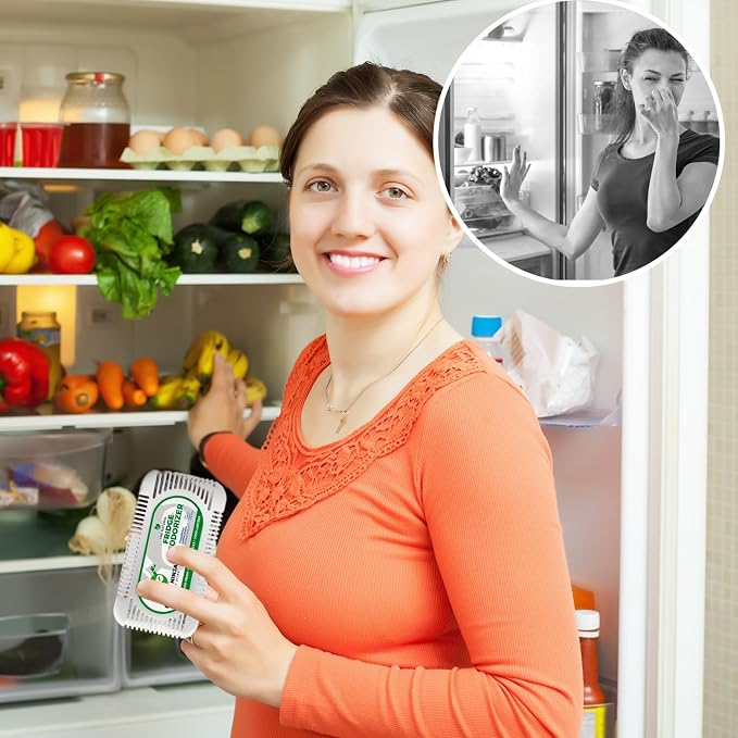 Fridge Ninja Fridge Deodorizer (4 Pack) - More Effective Than Baking Soda - Natural and Unscented Activated Charcoal