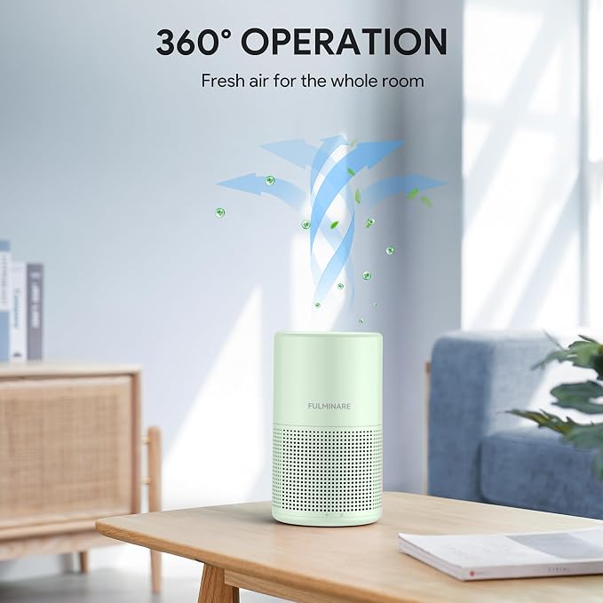 FULMINARE 2 Pack Air Purifiers for Home Bedroom H13 True HEPA Air Purifier, 3 Speeds, Timer, 24dB Quiet Air Cleaner With