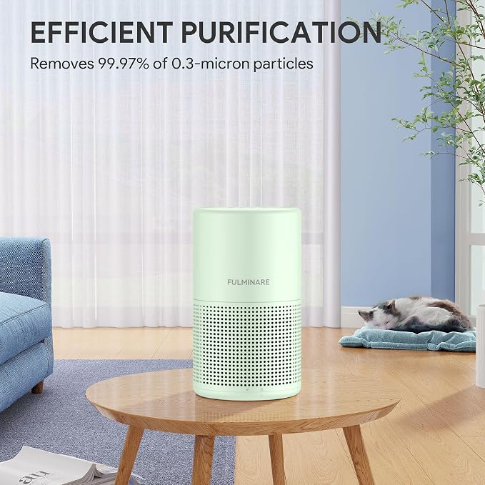 FULMINARE 2 Pack Air Purifiers for Home Bedroom H13 True HEPA Air Purifier, 3 Speeds, Timer, 24dB Quiet Air Cleaner With