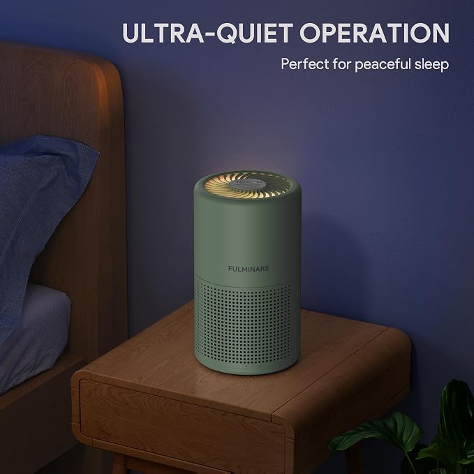 FULMINARE 2 Pack Air Purifiers for Home Bedroom H13 True HEPA Air Purifier, 3 Speeds, Timer, 24dB Quiet Air Cleaner With