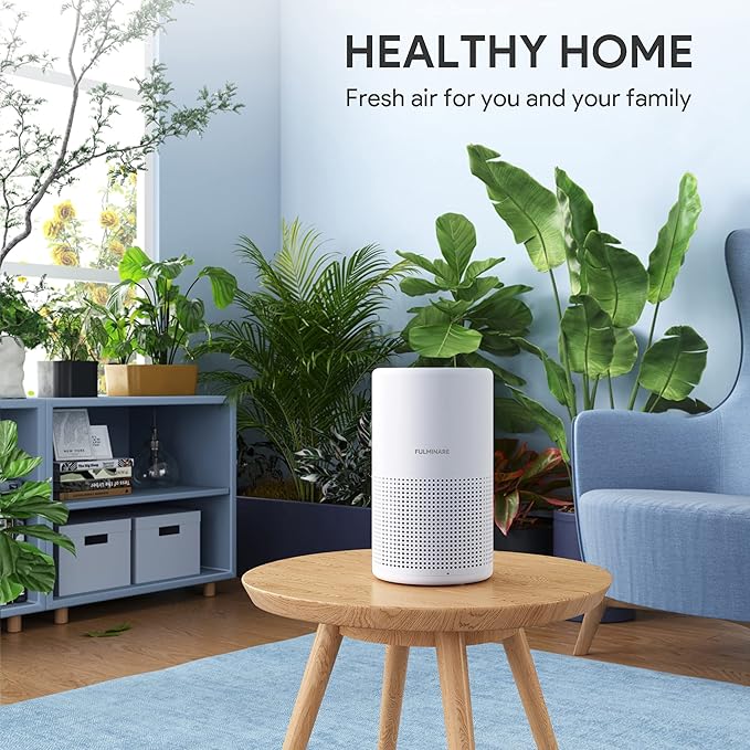 FULMINARE Air Purifiers for Bedroom H13 True HEPA Air Filter Quiet Air Cleaner With Night Light Portable Small Air Purifier