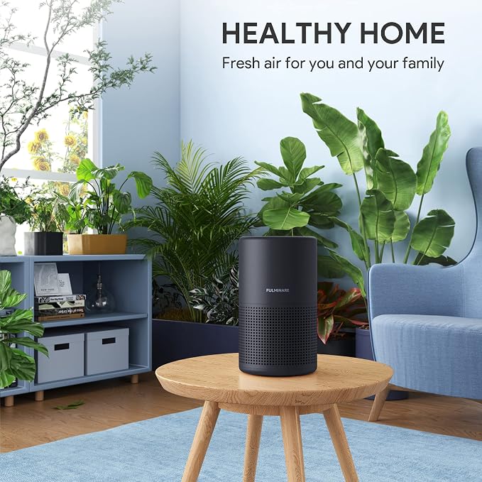 FULMINARE Air Purifiers for Bedroom H13 True HEPA Air Filter Quiet Air Cleaner With Night Light Portable Small Air Purifier