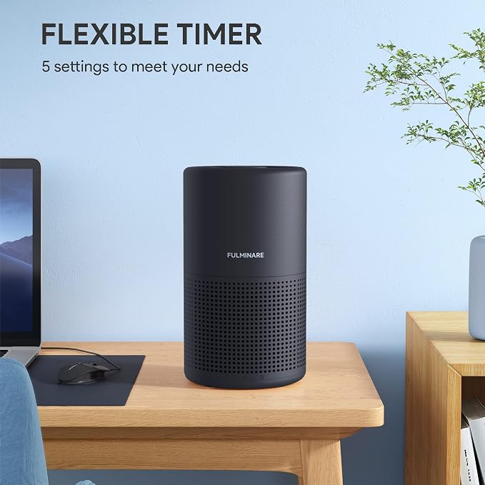 FULMINARE Air Purifiers for Bedroom H13 True HEPA Air Filter Quiet Air Cleaner With Night Light Portable Small Air Purifier