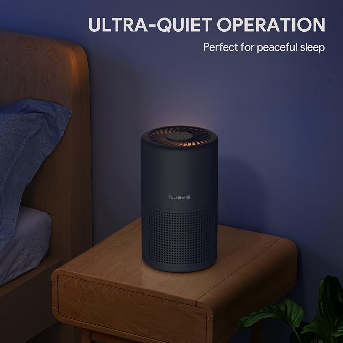 FULMINARE Air Purifiers for Bedroom H13 True HEPA Air Filter Quiet Air Cleaner With Night Light Portable Small Air Purifier