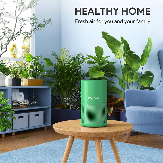 FULMINARE Air Purifiers for Home Bedroom H13 HEPA Air Purifier, 3 Speeds, Timer, 24dB, Small Mini Air Purifier with Night