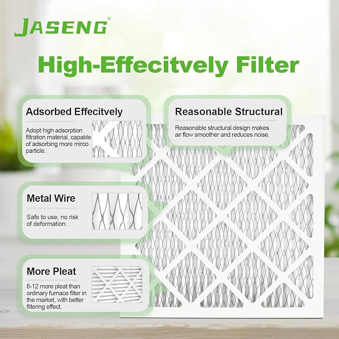 Furnace Filters 10x20x1 MERV 8, MPR 600, Air Filter (4 Pack) for HVAC, AC Furnace - Actual Size: 9.75"x19.75"x0.75"