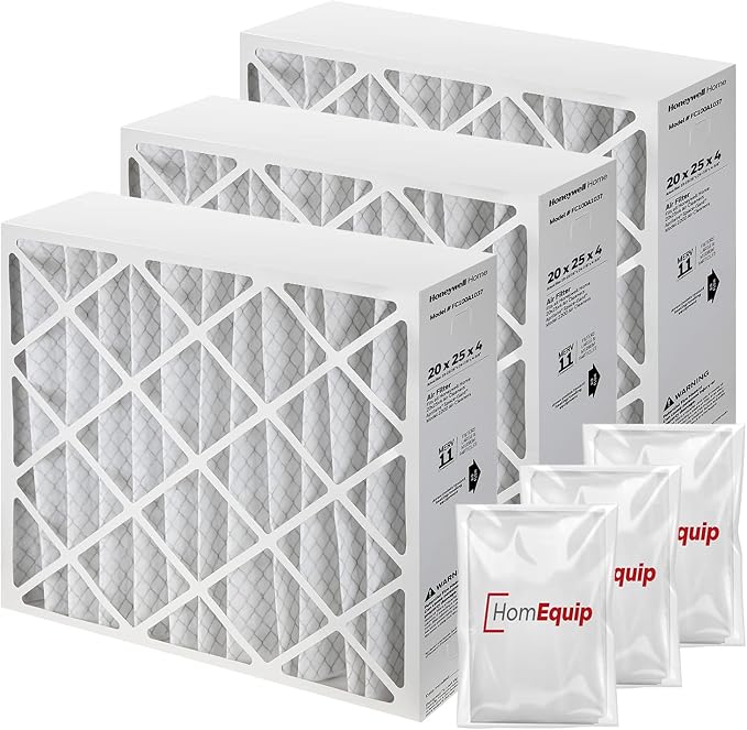 Furnace Filters FC100A1037 - HVAC 20x25x4 Air Filter Replacement Merv 11 with Easy Disposal Bag (3 Pack) 3 Pack Plastic
