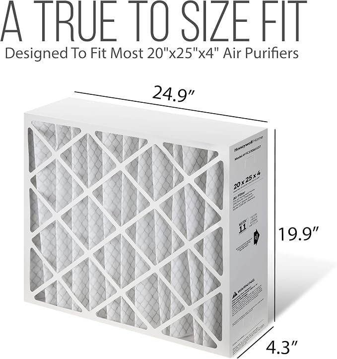 Furnace Filters FC100A1037 - HVAC 20x25x4 Air Filter Replacement Merv 11 with Easy Disposal Bag (3 Pack) 3 Pack Plastic
