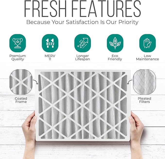 Furnace Filters FC100A1037 - HVAC 20x25x4 Air Filter Replacement Merv 11 with Easy Disposal Bag (3 Pack) 3 Pack Plastic