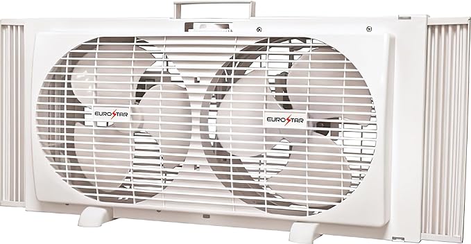 FWF9100 Portable Twin Window Fan, White, product image