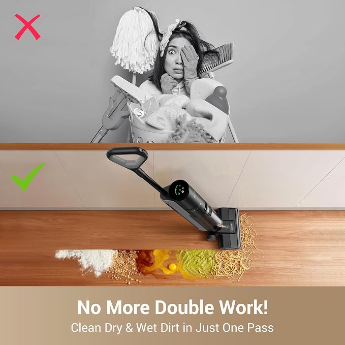 G10 Cordless Vacuum Mop with Self-Cleaning, Dual Tank Design, All in One Wet Dry Vacuum Cleaner, Up to 30 Mins Runtime