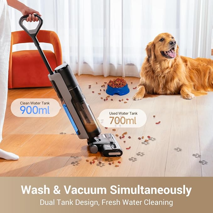 G10 Cordless Vacuum Mop with Self-Cleaning, Dual Tank Design, All in One Wet Dry Vacuum Cleaner, Up to 30 Mins Runtime
