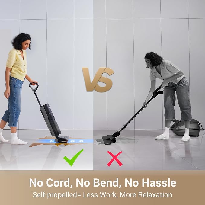 G10 Cordless Vacuum Mop with Self-Cleaning, Dual Tank Design, All in One Wet Dry Vacuum Cleaner, Up to 30 Mins Runtime