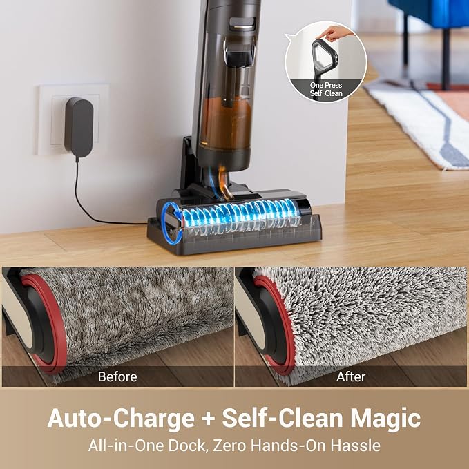 G10 Cordless Vacuum Mop with Self-Cleaning, Dual Tank Design, All in One Wet Dry Vacuum Cleaner, Up to 30 Mins Runtime