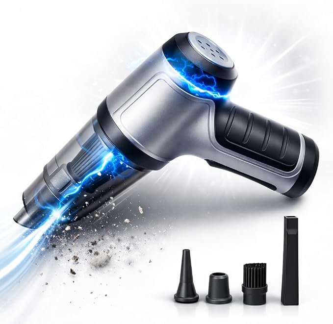 GajetNest Handheld Mini Portable Compact Car Vacuum Cleaner & Blower 3-in-1 with HEPA Filter, Lightweight Design, 25-Minute