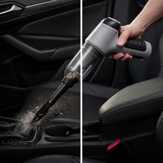 GajetNest Handheld Mini Portable Compact Car Vacuum Cleaner & Blower 3-in-1 with HEPA Filter, Lightweight Design, 25-Minute