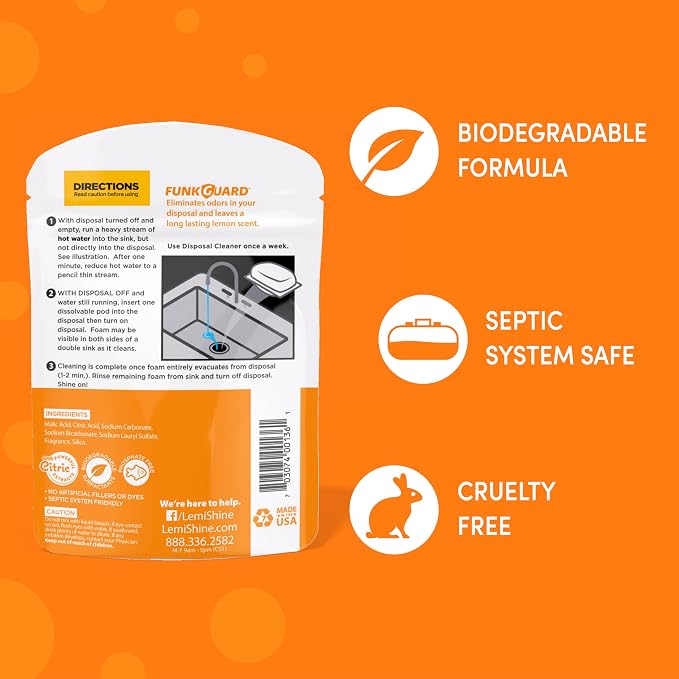 Garbage Disposal Cleaner and Deodorizer Powered By Citric Acid | Foam Cleaner For Kitchen Garbage Disposal with a, alternate