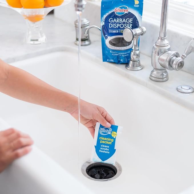 Garbage Disposer Cleaner and Freshener, Sink Disposal Odor Eliminator with Foaming Action, Lemon Scent, Made in the USA