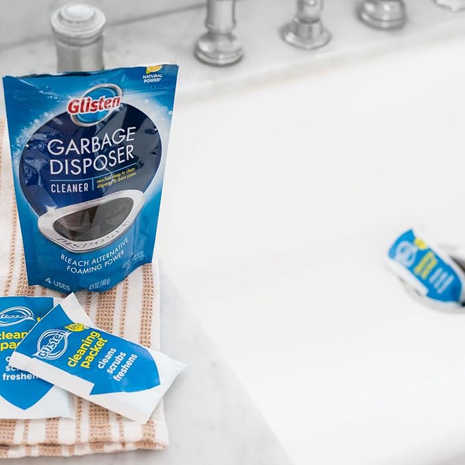 Garbage Disposer Cleaner and Freshener, Sink Disposal Odor Eliminator with Foaming Action, Lemon Scent, Made in the USA