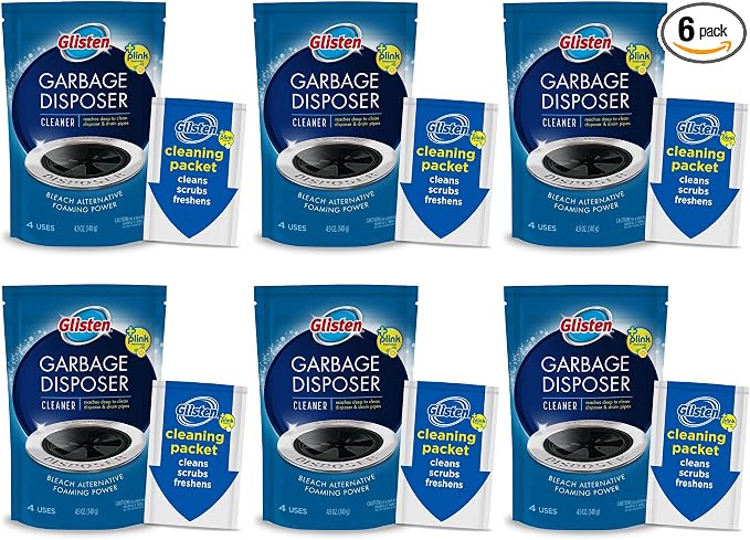 Garbage Disposer Cleaner, Odor Eliminator with Foaming Action, Removes Build-up and Deep Cleans, Lemon Scent, 4.9 Oz(Pack of