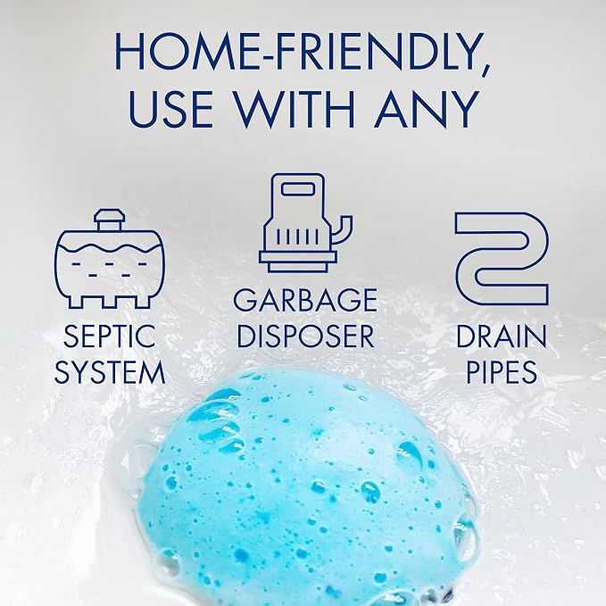 Garbage Disposer Cleaner, Odor Eliminator with Foaming Action, Removes Build-up and Deep Cleans, Lemon Scent, 4.9 Oz(Pack of