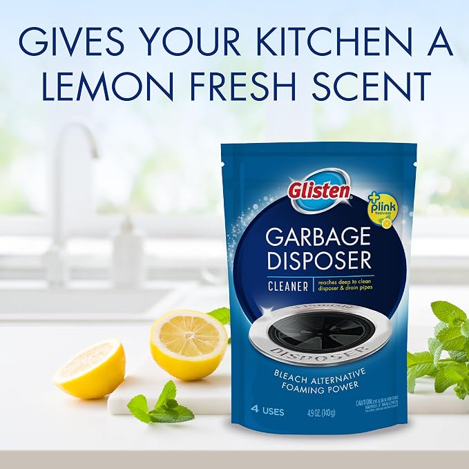 Garbage Disposer Cleaner, Odor Eliminator with Foaming Action, Removes Build-up and Deep Cleans, Lemon Scent, 4.9 Oz(Pack of