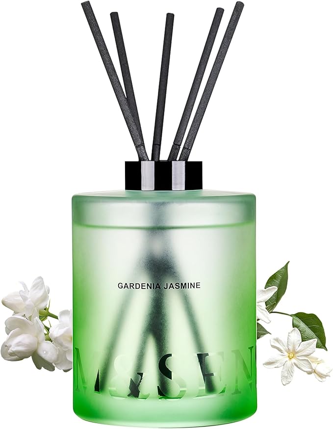 Gardenia Jasmine Reed Diffuser Set - 16.9 fl oz Large Room Scented Diffuser with Sticks, product image