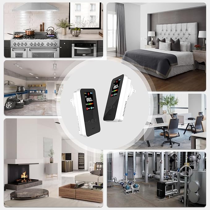 Gas & Carbon Monoxide Detector Plug in, 4-in-1 Combination CO Detector and Natural Gas, LPG, Methane, Propane Alarm for Home