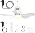 Gazebo Fan Outdoor Hanging with Light, Patio Plug in Ceiling Fan with 16.5ft Cord, Remote & Hook, Portable for Outside