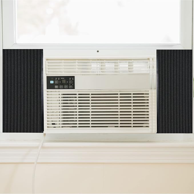 Window Air Conditioner Foam Insulating Panels with Window A/C Filter, 17" H x 9" W x 7/8" T, Pack of 2 Window AC Side