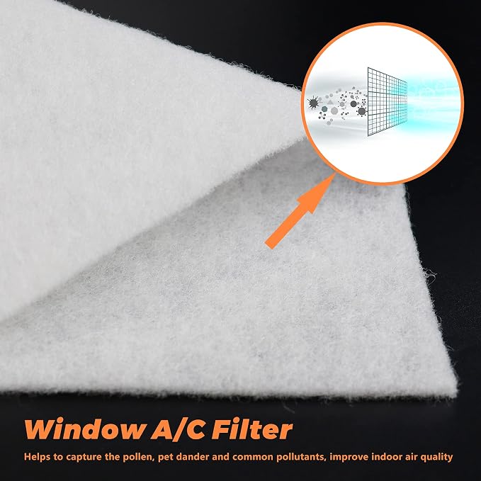 Window Air Conditioner Foam Insulating Panels with Window A/C Filter, 17" H x 9" W x 7/8" T, Pack of 2 Window AC Side