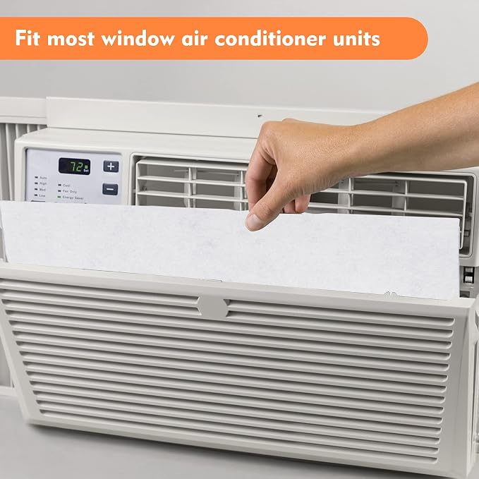 Window Air Conditioner Foam Insulating Panels with Window A/C Filter, 17" H x 9" W x 7/8" T, Pack of 2 Window AC Side
