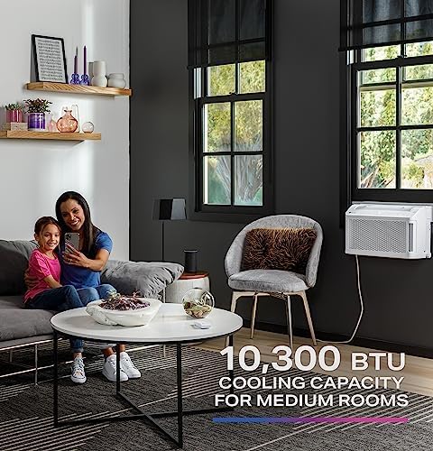 GE ClearView Inverter Window Air Conditioner Unit, 10,300 BTU, U-Shaped Adjustable Depth, Energy Efficient Cooling up to 450