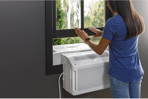 GE ClearView Inverter Window Air Conditioner Unit, 10,300 BTU, U-Shaped Adjustable Depth, Energy Efficient Cooling up to 450