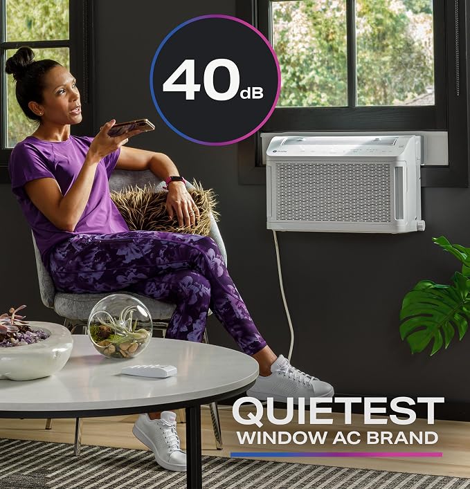 GE ClearView Inverter Window Air Conditioner Unit, 12,200 BTU, Energy Efficient Cooling up to 550 sq ft., Ultra Quiet, SMART