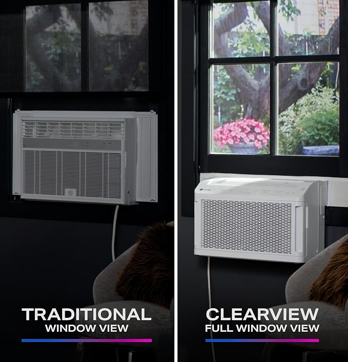 GE ClearView Inverter Window Air Conditioner Unit, 12,200 BTU, Energy Efficient Cooling up to 550 sq ft., Ultra Quiet, SMART