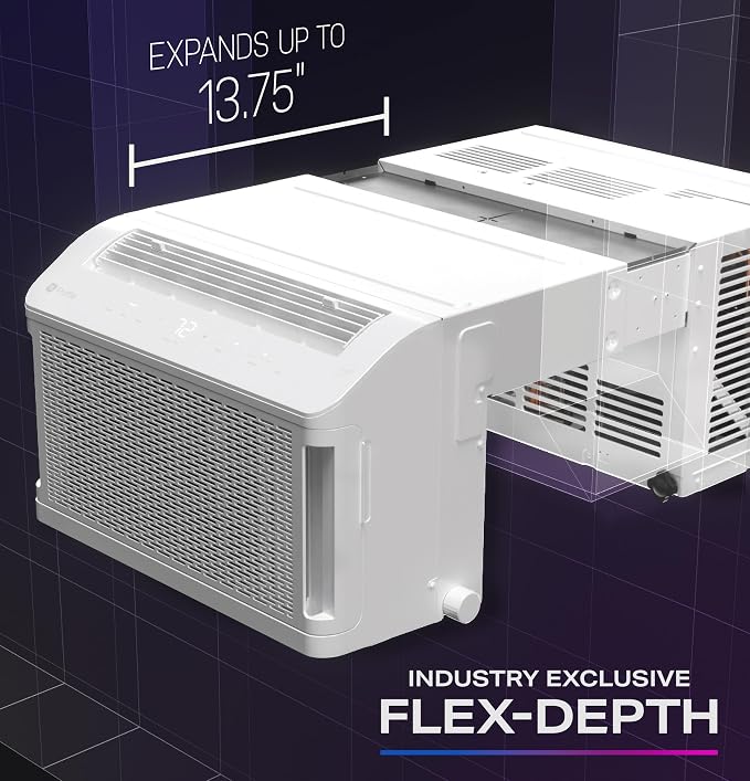 GE ClearView Inverter Window Air Conditioner Unit, 12,200 BTU, Energy Efficient Cooling up to 550 sq ft., Ultra Quiet, SMART
