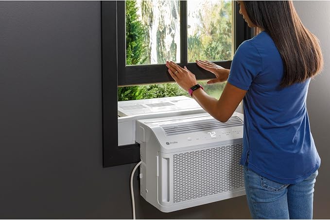 GE ClearView Inverter Window Air Conditioner Unit, 12,200 BTU, Energy Efficient Cooling up to 550 sq ft., Ultra Quiet, SMART