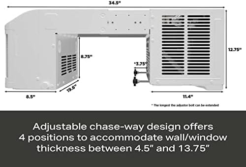 GE ClearView Window Air Conditioner Unit, 6,100 BTU, U-Shaped Adjustable Depth, Cooling up to 250 sq ft., Ultra Quiet, SMART