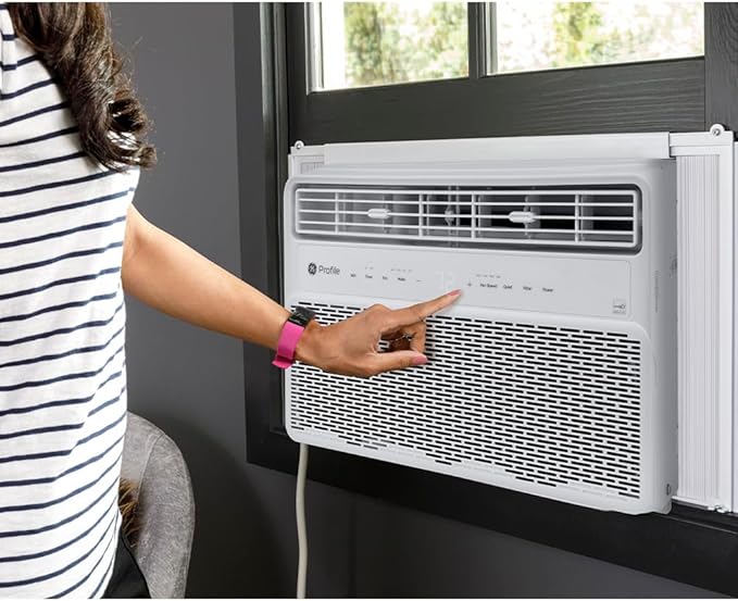 GE Inverter Window Air Conditioner Unit 8,000 BTU with Energy Efficient AC Cooling up to 350 sq ft., Ultra Quiet, SMART Home