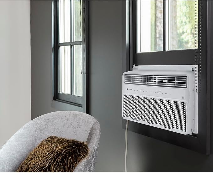 GE Inverter Window Air Conditioner Unit 8,000 BTU with Energy Efficient AC Cooling up to 350 sq ft., Ultra Quiet, SMART Home