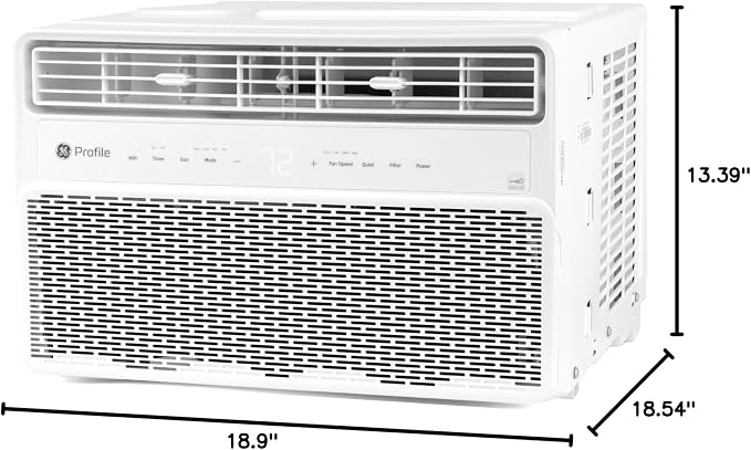GE Inverter Window Air Conditioner Unit 8,000 BTU with Energy Efficient AC Cooling up to 350 sq ft., Ultra Quiet, SMART Home