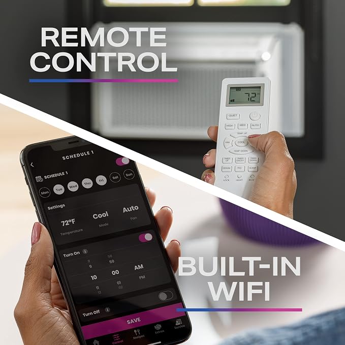 GE Ultra Quiet Window Air Conditioner 6,200 BTU, WiFi Enabled, Ideal for Small Rooms, Easy Installation with Included Kit, 6K