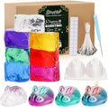 Gel Wax Candle Making Kit with 7 Colors Jelly Wax, Rabbit Mold, Wicks, Wick Stickers, Drill, product image